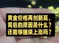 黄金价格再创新高,黄金价格再创新高!凭什么?还能涨吗?
