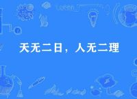 天无二日打一生肖,天无二日人无二理意思