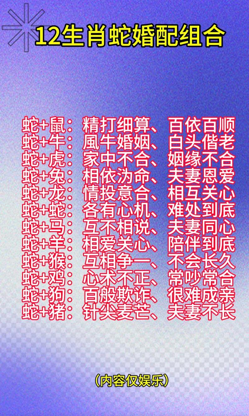 蛇跟什么生肖配对最好,蛇跟什么生肖配对最好婚姻