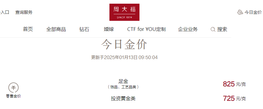 今日金价周大福,今日金价周大福黄金价格