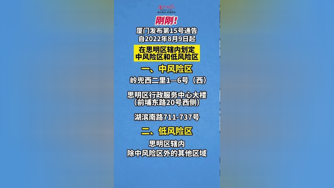 厦门最新通告发布,厦门最新通告发布网